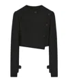 Courrèges Oblique Satin Tailored Jacket In Black