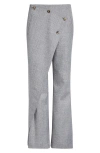 Courrèges Oblique Caviar Asymmetric Wool Straight Leg Pants In Gray