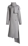 Courrèges Oblique Caviar Trench Coat In Grey