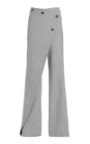 Courrèges Oblique Caviar Wool Pants In Grey