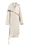Courrèges Oblique Cotton Wrap Trench Coat In Ivory