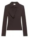 Courrèges Oblique Crepe Jersey Top In Black