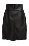 Courrèges Oblique Draped Leather Skirt In Black