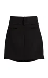 Courrèges Oblique Draped Polywool Mini Skirt In Black