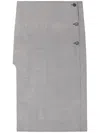 Courrèges Oblique Houndstooth Midi Skirt In Grey