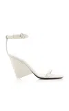 Courrèges Oblique Leather Sandals In White