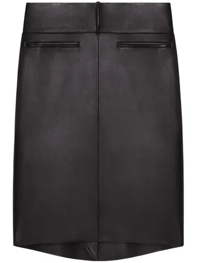 Courrèges Oblique Midi Skirt In Black
