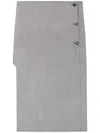 Courrèges Oblique Houndstooth Midi Skirt In Grey