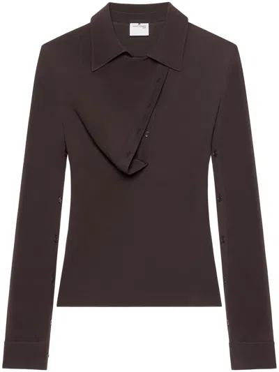 Courrèges Oblique Polo Shirt In 褐色