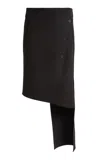 Courrèges Oblique Polywool Skirt In Black