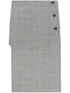 Courrèges Oblique Prince Of Wales Midi Skirt In Grau