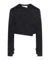 Courrèges Oblique Satin Tailored Jacket In Black