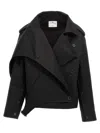 Courrèges Oblique Short Cotton Wrap Trench Coat In Black
