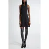 Courrèges Oblique Space Hooded Dress In Black
