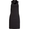 Courrèges Oblique Space Hooded Dress In Black