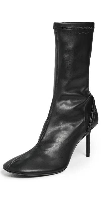 Courrèges Oblique Strap Ankle Boots In Black