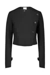 Courrèges Tailored Jacket Oblique Polywool In Black