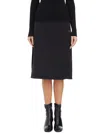 Courrèges Black Oblique Tailored Midi Skirt In Black