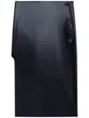 Courrèges Oblique Tailored Midi Skirt In Wool In Schwarz
