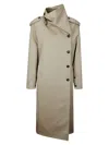 Courrèges Oblique Trench Coat In Beige