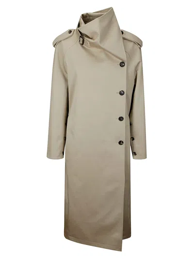 Courrèges Oblique Trench Coat In White