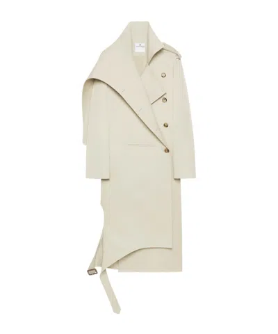 Courrèges Oblique Trench Coat In White
