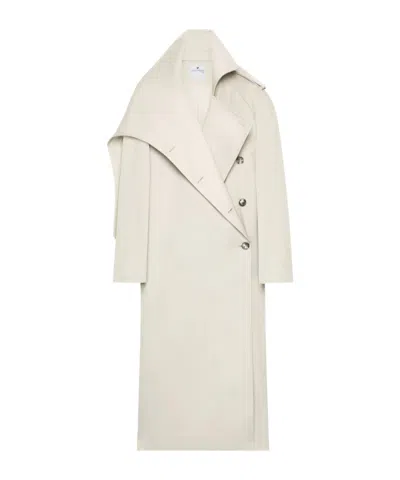 Courrèges Oblique Trench Coat In White