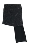 Courrèges Oblique Tweed Mini Skirt In Black
