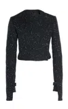Courrèges Oblique Tweed Tailored Jacket In Black