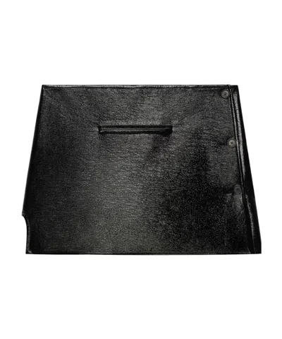 COURRÈGES OBLIQUE VINYL MINI SKIRT