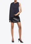 Courrèges Oblique Vinyl Mini Skirt In Blue