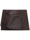 Courrèges Dark Brown Oblique Vinyl Mini Skirt In Brown