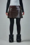 Courrèges Burgundy Reedition Vinyl Miniskirt In Brown