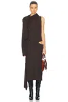 Courrèges Off-shoulder Dress In Chocolate