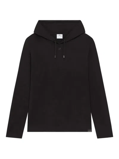 Courrèges "off Shoulder" Hooded T-shirt Clothing In Black