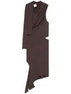Courrèges Asymmetric Cotton Jersey Dress In 1983 Chocolate