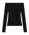 Courrèges Shoulderless Ribbed Knit Top In Black