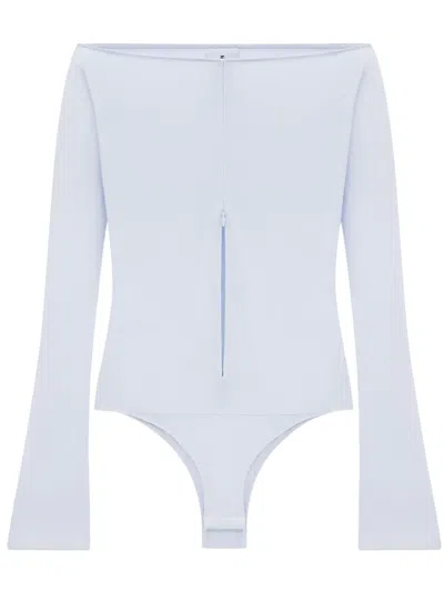Courrèges Off-shoulder Zipped Bodysuit In White