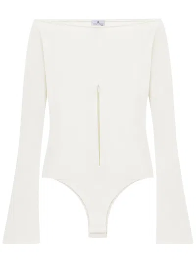 COURRÈGES OFF-SHOULDER ZIPPED BODYSUIT