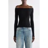 Courrèges Ribbed Off-the-shoulder Top In Black