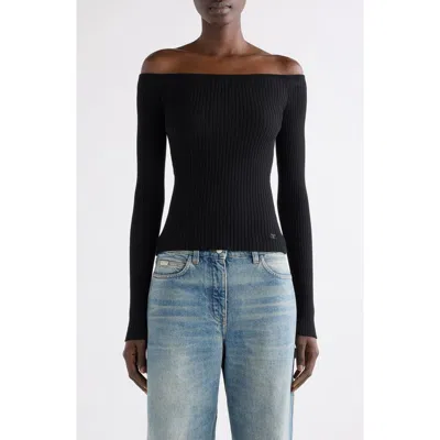 COURRÈGES COURRÈGES OFF THE SHOULDER RIB TOP