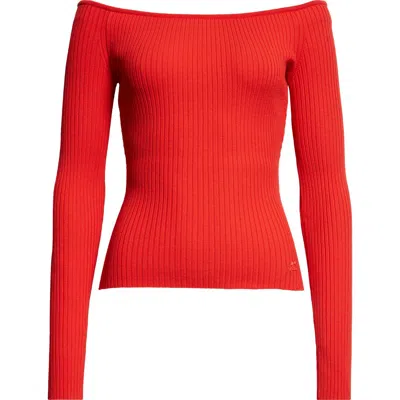 COURRÈGES COURRÈGES OFF THE SHOULDER RIB TOP