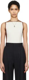 Courrèges Off-white & Brown Illusion Bodysuit In B149 Chocolate/natur