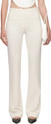 Courrèges Off-white Heritage Fluid Bootcut Trousers In White