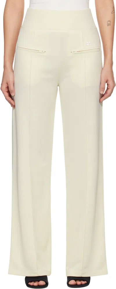 Courrèges Off-white Interlock Tracksuit Trousers In 0079 Natural