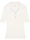 Courrèges Off White Logo-embroidered Ribbed Jumper In Off White