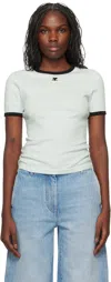 Courrèges Cotton T-shirt With Contrasting Logo Trim In White