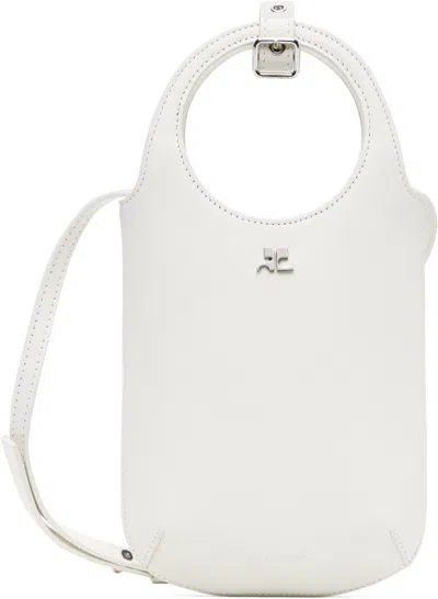 Courrèges Off-white Slim Holy Bag In 0011 Blanc Casse