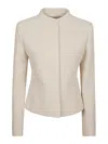 Courrèges Jacket Tailored Stand Collar In Beige