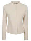 Courrèges Jacket Tailored Stand Collar In Natural